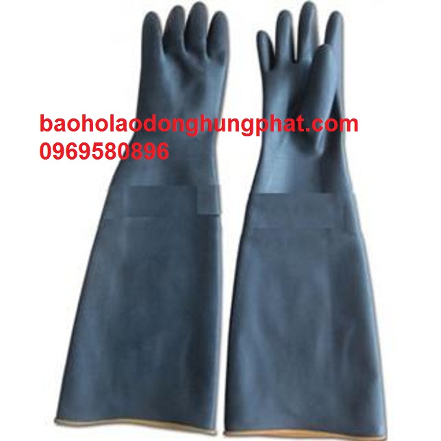 Găng tay chống axit màu đen  dài 56 cm - xuất xứ trung quốc 